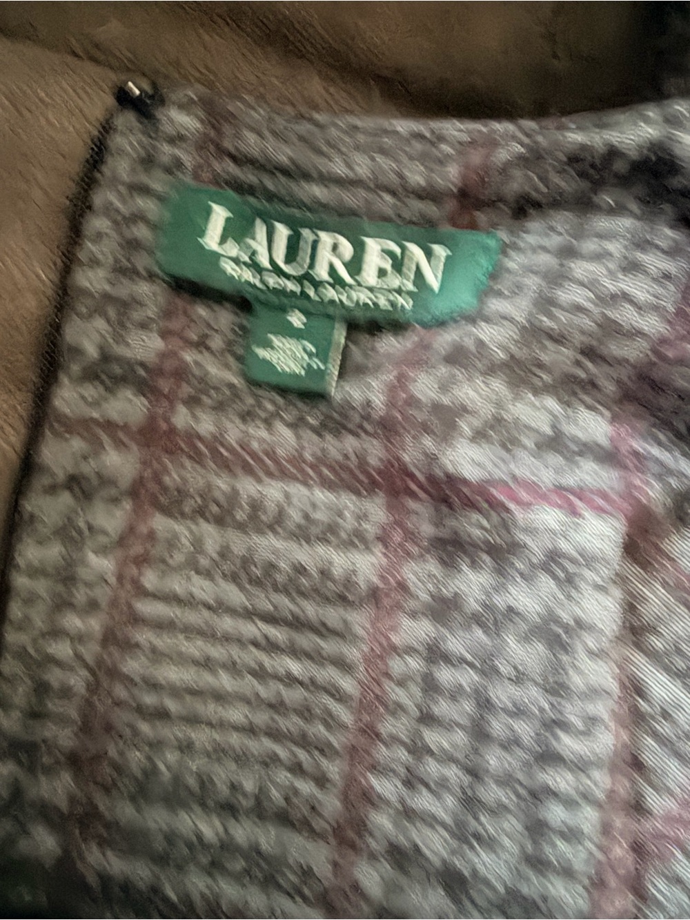NWOT Lauren Ralph Lauren Glen Plaid Sheath Dress-4 & Beauty Gift Bag - Picture 5 of 6